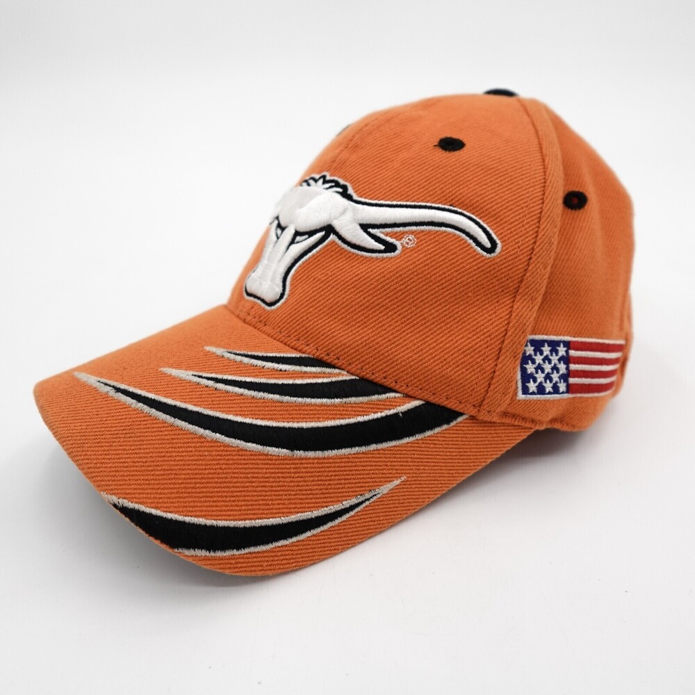 Vintage Texas Longhorns Hat Cap Medium Fitted Orange  Wool Collegiate Cap Boy